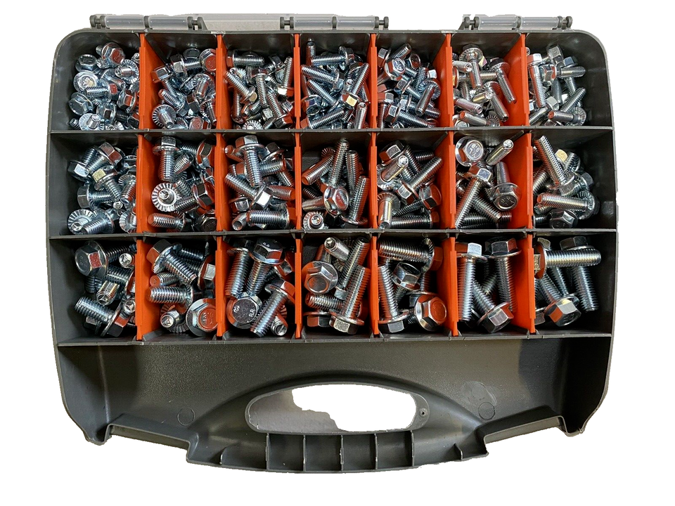 HUGE 5kg Assorted Zinc Flange Bolt Fastener Kit M6 M8 M10 - DIN6921 8.8 Tensile