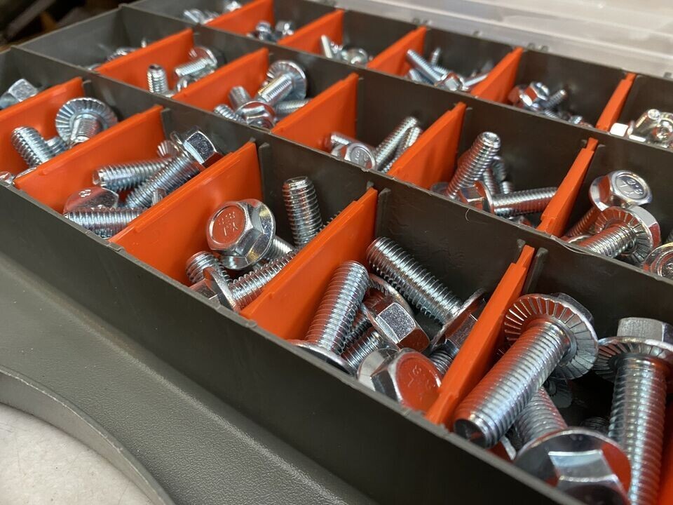 HUGE 5kg Assorted Zinc Flange Bolt Fastener Kit M6 M8 M10 - DIN6921 8.8 Tensile