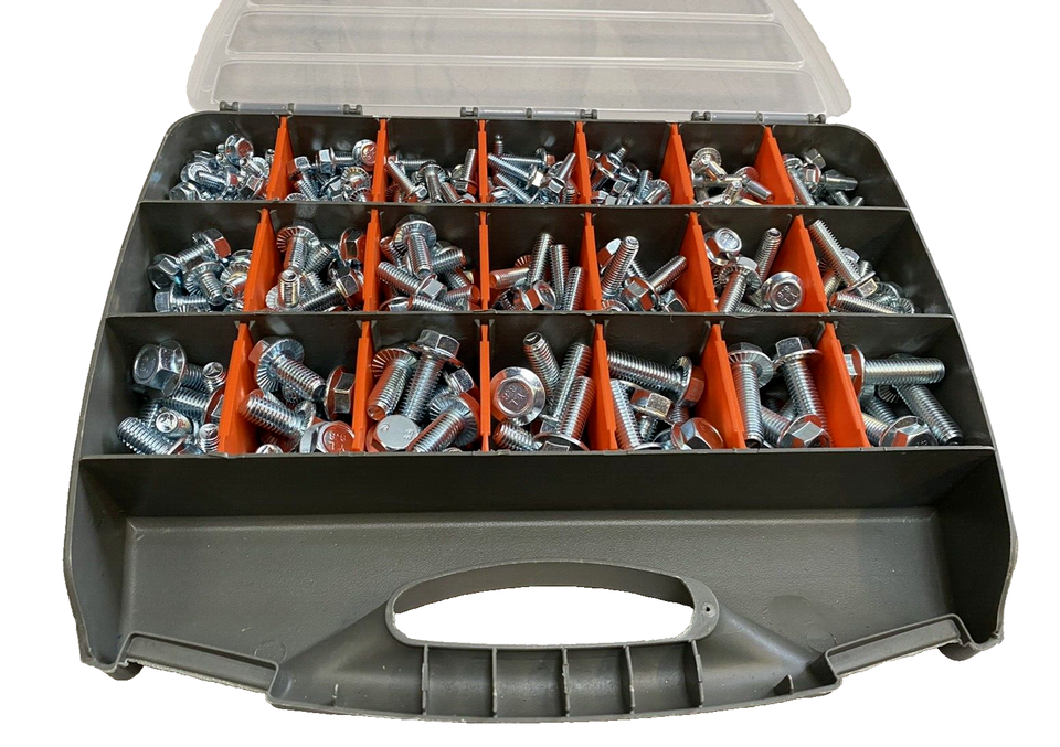 HUGE 5kg Assorted Zinc Flange Bolt Fastener Kit M6 M8 M10 - DIN6921 8.8 Tensile