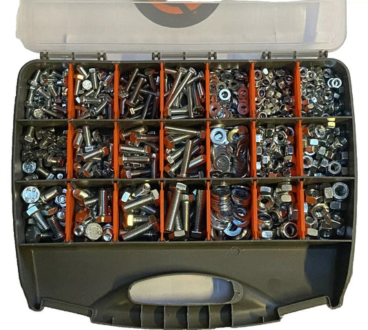 UNC Imperial 1/4" 5/16" 3/8" Mixed Assortment Fastener Kit Nuts, Bolts & Washers