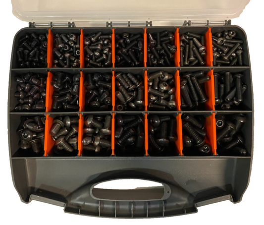 4.5kg Black High Tensile Assorted Socket Button Fastener Kit M6 M8 M10 ISO 7380