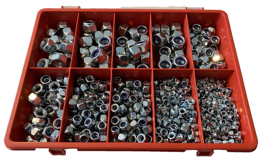 Zinc Nyloc Nylon Locking Insert Nuts M4 M5 M6 M8 M10 M12 - 700 Pieces