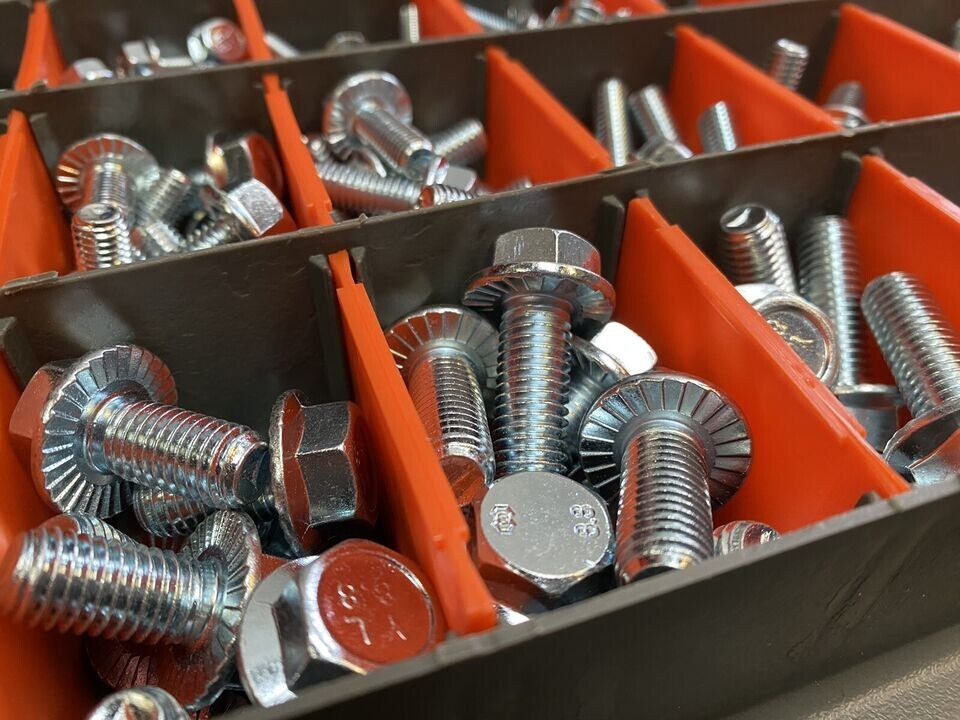 HUGE 5kg Assorted Zinc Flange Bolt Fastener Kit M6 M8 M10 - DIN6921 8.8 Tensile