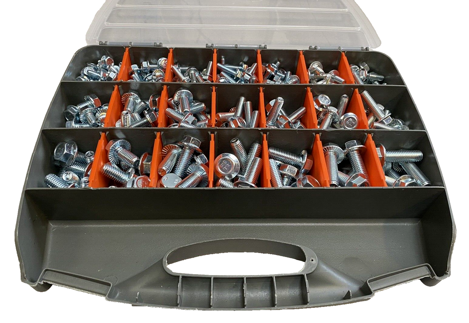 HUGE 5kg Assorted Zinc Flange Bolt Fastener Kit M6 M8 M10 - DIN6921 8.8 Tensile
